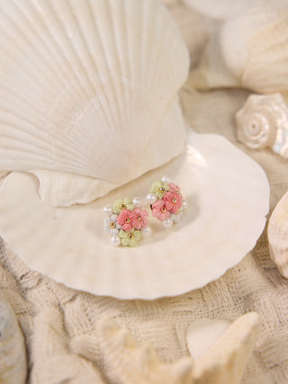 Multi Puff Flowers Micro Crochet Earrings - Happy Vanilla Crochet