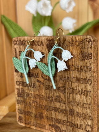 Lily of Valley Micro Crochet Earrings - Happy Vanilla Crochet