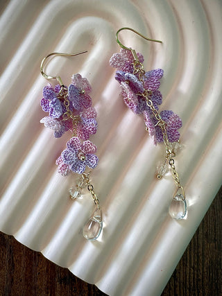 Myosotis Earring Danglers Micro-Crochet that Blossom with Charm - Happy Vanilla Crochet