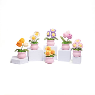 Blooming Joy: Whimsical Garden Pastel Pot Collection - Happy Vanilla Crochet