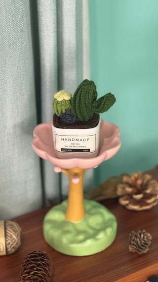 Handcrafted Succulent Garden in Pastels - Happy Vanilla Crochet