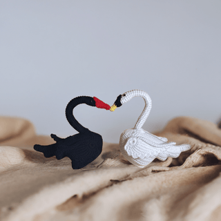 Black and White Swan Couple - Happy Vanilla Crochet