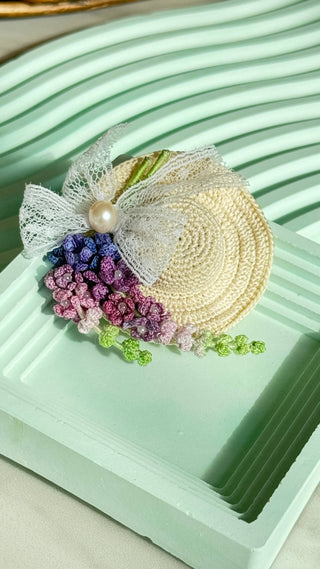 Hat Brooch Micro Crochet - Happy Vanilla Crochet