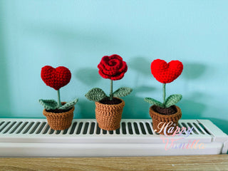 Love Blossom Crocheted Heart Roses and Plants - Happy Vanilla Crochet