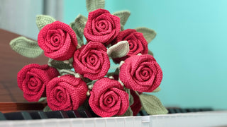 Handmade Crochet Rose Bouquet - A Unique and Everlasting Gift - Happy Vanilla Crochet