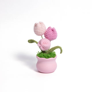 Blooming Joy: Whimsical Garden Pastel Pot Collection - Happy Vanilla Crochet