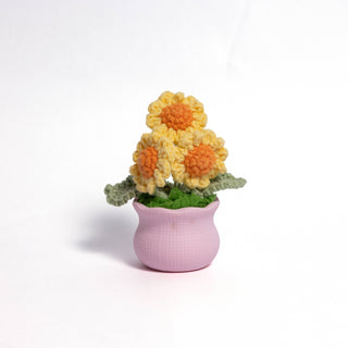 Blooming Joy: Whimsical Garden Pastel Pot Collection - Happy Vanilla Crochet