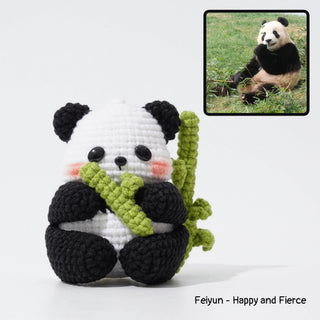 Giant Panda Family — classic amigurumi character piece