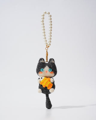 Purrfect Pals Crochet Bag Charms – Handmade Cat Collection - Happy Vanilla Crochet
