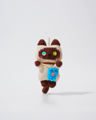 Purrfect Pals Crochet Bag Charms – Handmade Cat Collection - Happy Vanilla Crochet