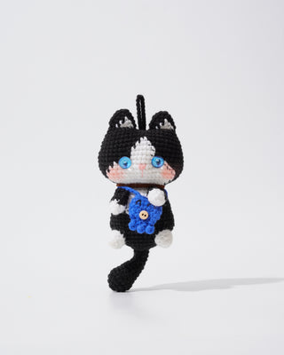 Purrfect Pals Crochet Bag Charms – Handmade Cat Collection - Happy Vanilla Crochet