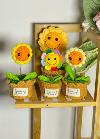 Sunflower Crocheted Plant Pots