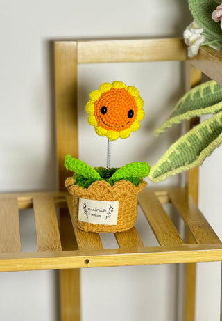 Sunflower Crocheted Plant Pots