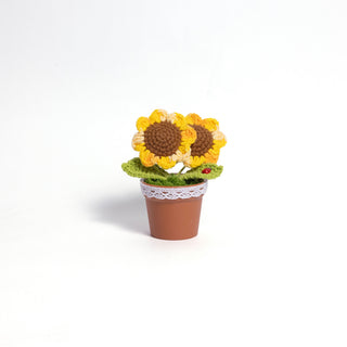 Forever Smile Sunflowers – Hand-Crocheted Happy Pot Plants for Instant Joy
