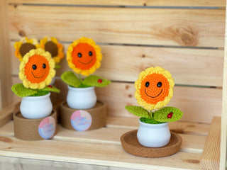 Sunflower Crocheted Plant Pots