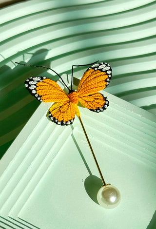 Butterfly Brooch Micro Crochet