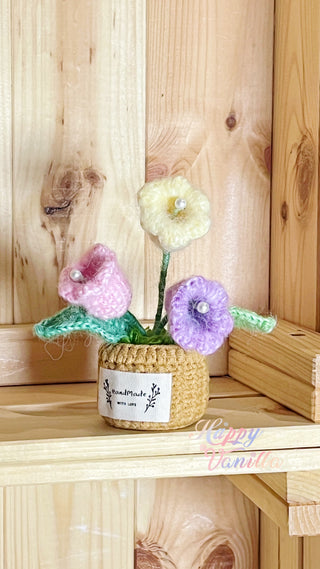 Love Blossom Crocheted Heart Roses and Plants