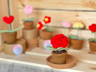 Love Blossom Crocheted Heart Roses and Plants