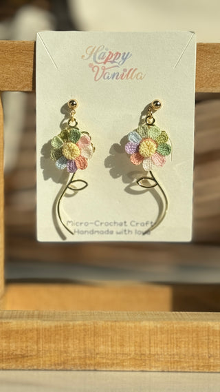 Earring Danglers Micro-Crochet that Blossom with Charm—Tiny Treasures for Your Ears