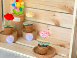 Love Blossom Crocheted Heart Roses and Plants