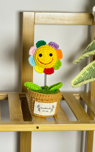 Sunflower Crocheted Plant Pots