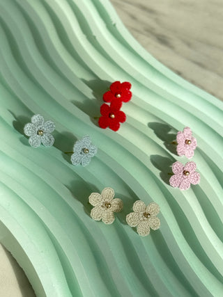 Earring Studs Micro Crochet