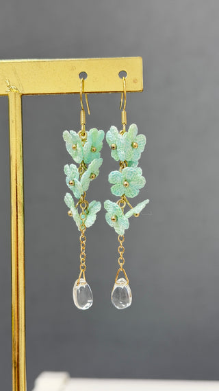 Myosotis Earring Danglers Micro-Crochet that Blossom with Charm Forget-me-not