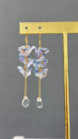 Myosotis Earring Danglers Micro-Crochet that Blossom with Charm Forget-me-not