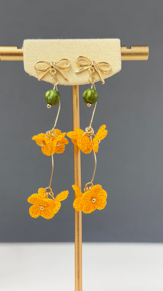 Osmanthus Micro-Crochet Earrings