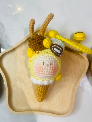 Make-to-Order Adorable Kawaii Crochet Ice Cream Cone Plushie