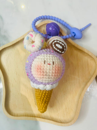 Make-to-Order Adorable Kawaii Crochet Ice Cream Cone Plushie