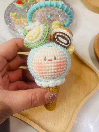 Make-to-Order Adorable Kawaii Crochet Ice Cream Cone Plushie