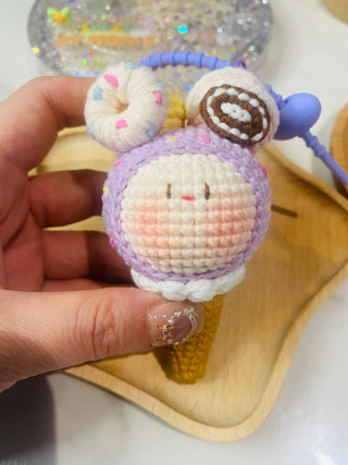 Make-to-Order Adorable Kawaii Crochet Ice Cream Cone Plushie