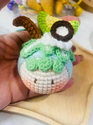 Make-to-Order Adorable Kawaii Crochet Ice Cream Cone Plushie