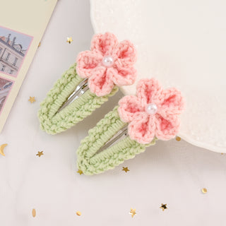 Cherry blossoms Pink Flower and Sunflower Yellow flower Hair Clip