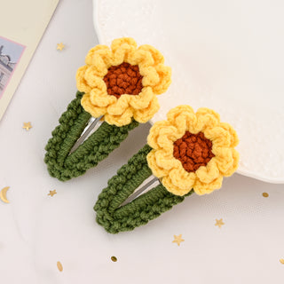 Cherry blossoms Pink Flower and Sunflower Yellow flower Hair Clip