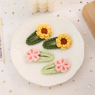 Cherry blossoms Pink Flower and Sunflower Yellow flower Hair Clip