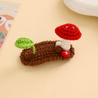 Mushroom and Leaf Hair Clip