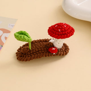 Mushroom and Leaf Hair Clip