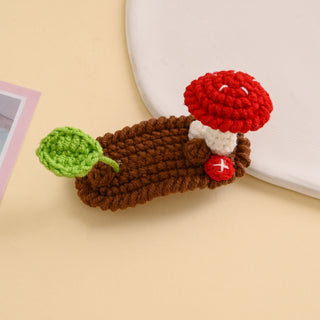 Mushroom and Leaf Hair Clip