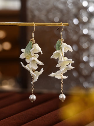 Yulan Magnolia Breeze Micro-Crochet Earrings – Delicate Blossoms That Dance With You