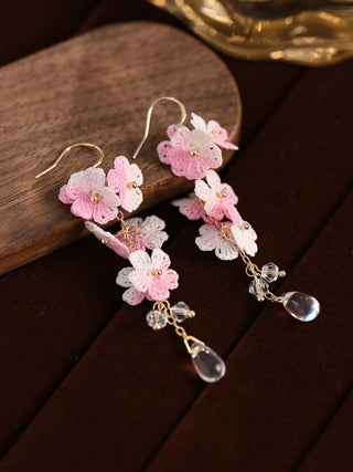 Blossoming Micro-Crochet Forget-Me-Not Earring Danglers – Tiny Flowers, Big Elegance