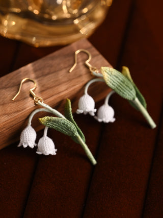 Lily of the Valley Micro Crochet Earrings