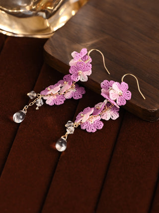 Blossoming Micro-Crochet Forget-Me-Not Earring Danglers – Tiny Flowers, Big Elegance