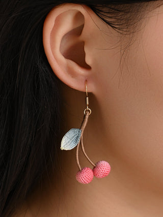 Dainty Cherry Blossom Micro-Crochet Earrings
