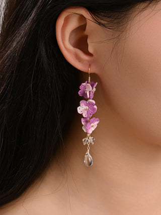 Blossoming Micro-Crochet Forget-Me-Not Earring Danglers – Tiny Flowers, Big Elegance