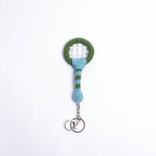 Tennis Ball and Racket Bag Charm Key Chain - Happy Vanilla Crochet