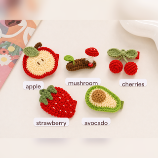 Fruits Crochet Hair Clips Bundle for Girls
