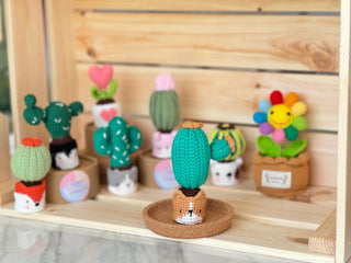 Cactus en pots crochetés