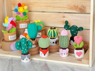 Cactus en pots crochetés